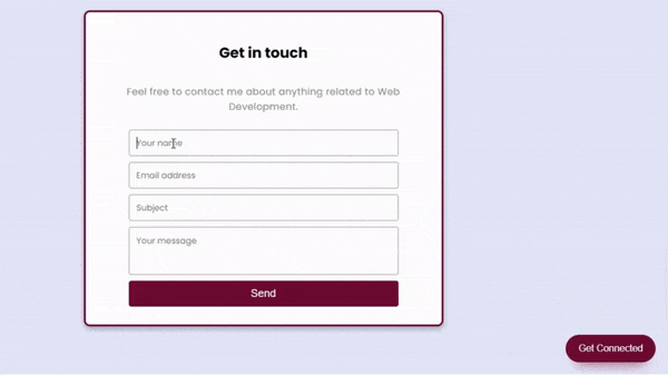 Responsive Contact Form Design using html, css, and javascript Step-by-Step with Source Code.gif